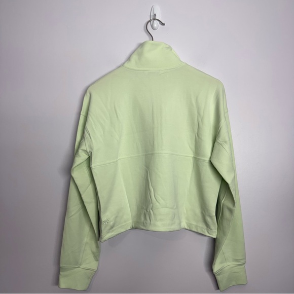 Athleta Seasoft Rib 1/4 Zip Popover Honeydew Size XS NWT Green - Picture 4 of 6
